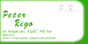 peter rigo business card